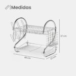 ESCURRIDOR DE PLATOS DOBLE NIVEL METÁLICO - Imagen 2