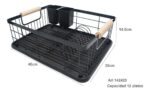 ESCURREPLATO NORDICO COLOR NEGRO CON DETALLES EN MADERA - Imagen 2