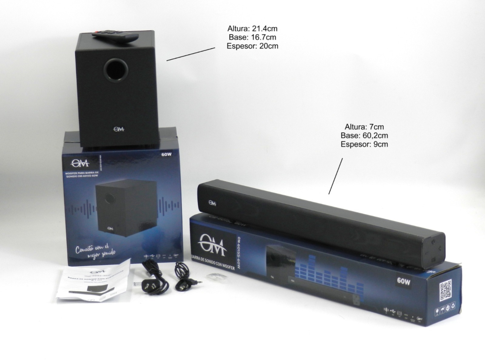 WhatsApp Image 2026-06-02 at 12.50.33 PM (1) BARRA DE SONIDO + SUBWOOFER 60W OM - Imagen 1