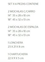 SET DE MOCHILAS ESCOLARES X6 PIEZAS AUTO/RALLY - Imagen 2