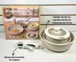 SET DE OLLAS CON MANGO DESMONTABLE