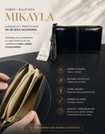 SOBRE/BILLETERA NEGRO ACHAROLADO MIKAYLA