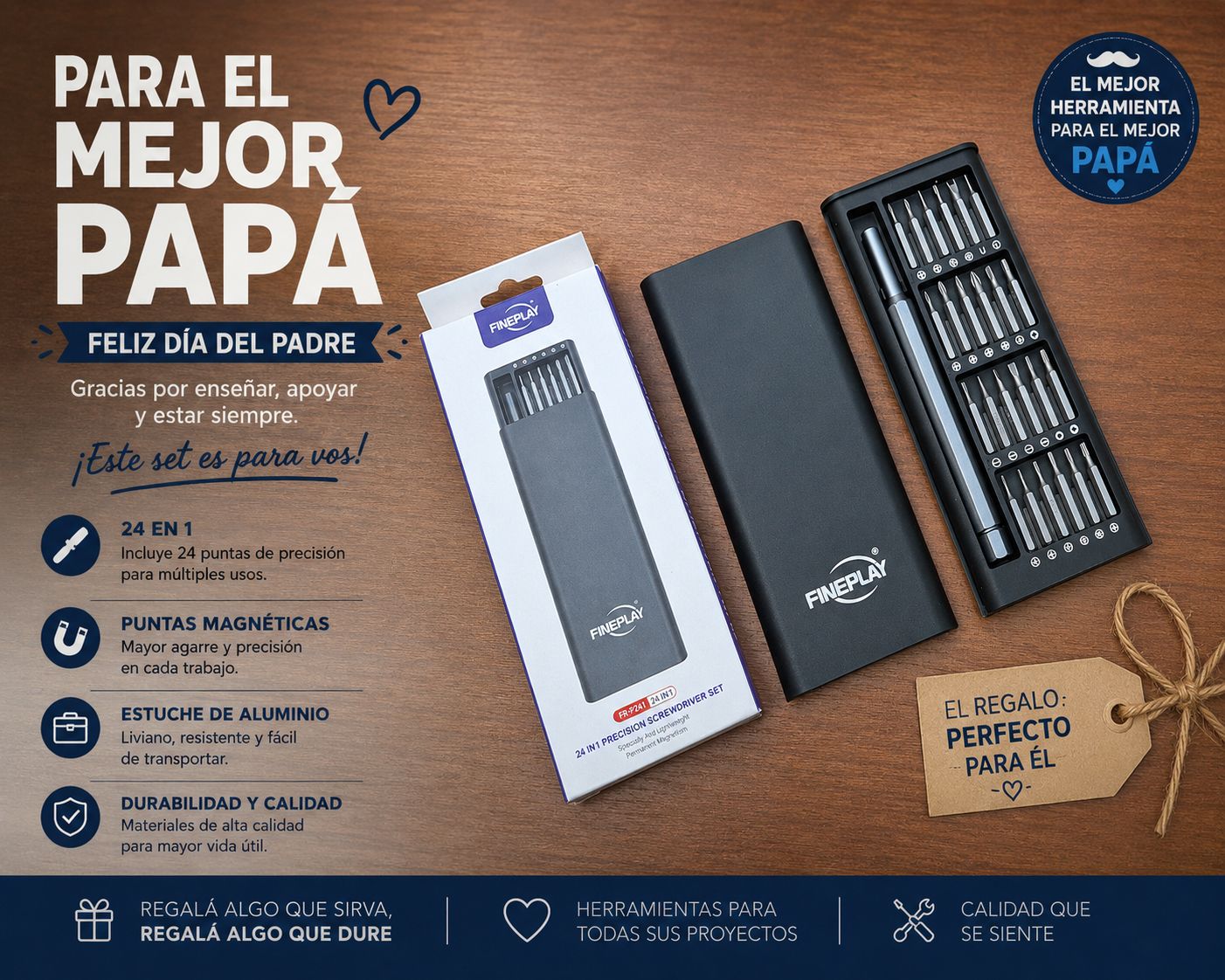 WhatsApp Image 2026-06-17 at 12.54.29 PM SET DESTORNILLADORES DE PRECISIÓN FINEPLAY - Imagen 1