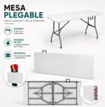 MESA PLEGABLE NOVOHOME DE 1.80M - Imagen 2