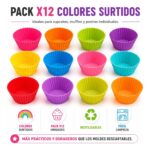 MOLDE DE MUFFIN O CUPCAKE DE SILICONA X12 - Imagen 3
