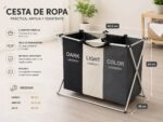 CANASTO PARA LA ROPA SUCIA TRIPLE MELECH-39 - Imagen 3