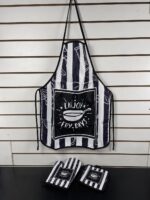 SET DE COCINA DE 3 PIEZAS: DELANTAL, MANOPLA Y AGARRADERA