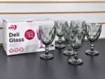 SET DE COPAS X6 DELI GLASS PP8192 COLOR GRIS HUMO